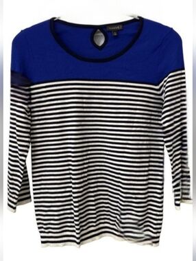 Talbots Striped Keyhole Back Sweater - EUC
